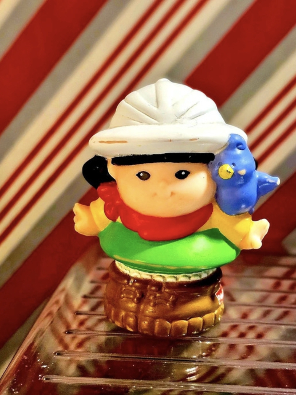 2001 Fisher-Price Little People Zookeeper Sonya Lee w/ Blue Bird